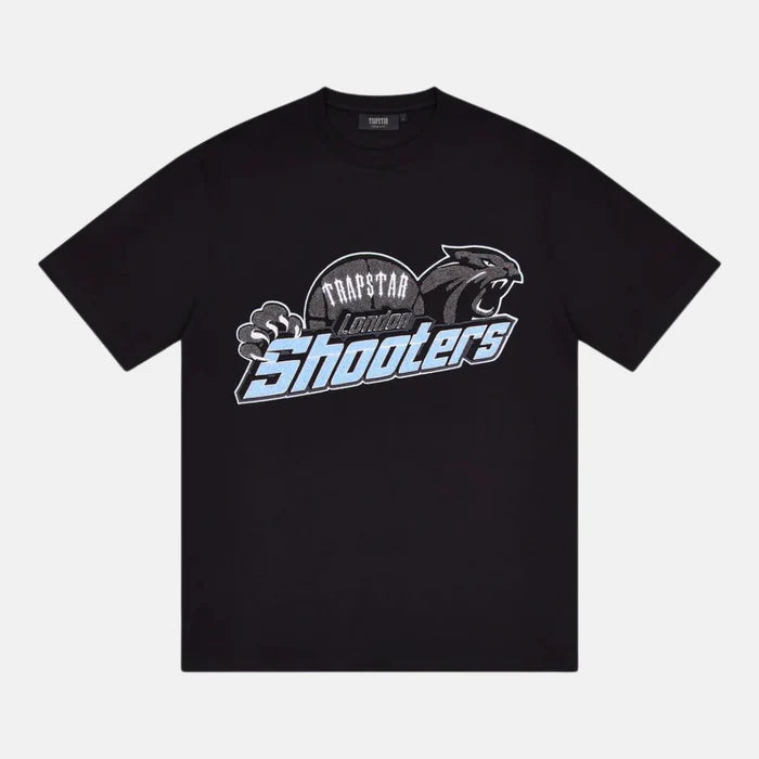 Trapstar Chenille Shooters T-Shirt - Black/Blue